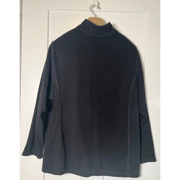 Lands End Half Zip Womens Fleece Jacket Size 2X Black - Picture 2 of 8